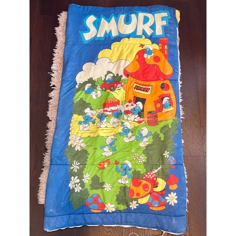 Vintage Smurfs Sleeping Bag